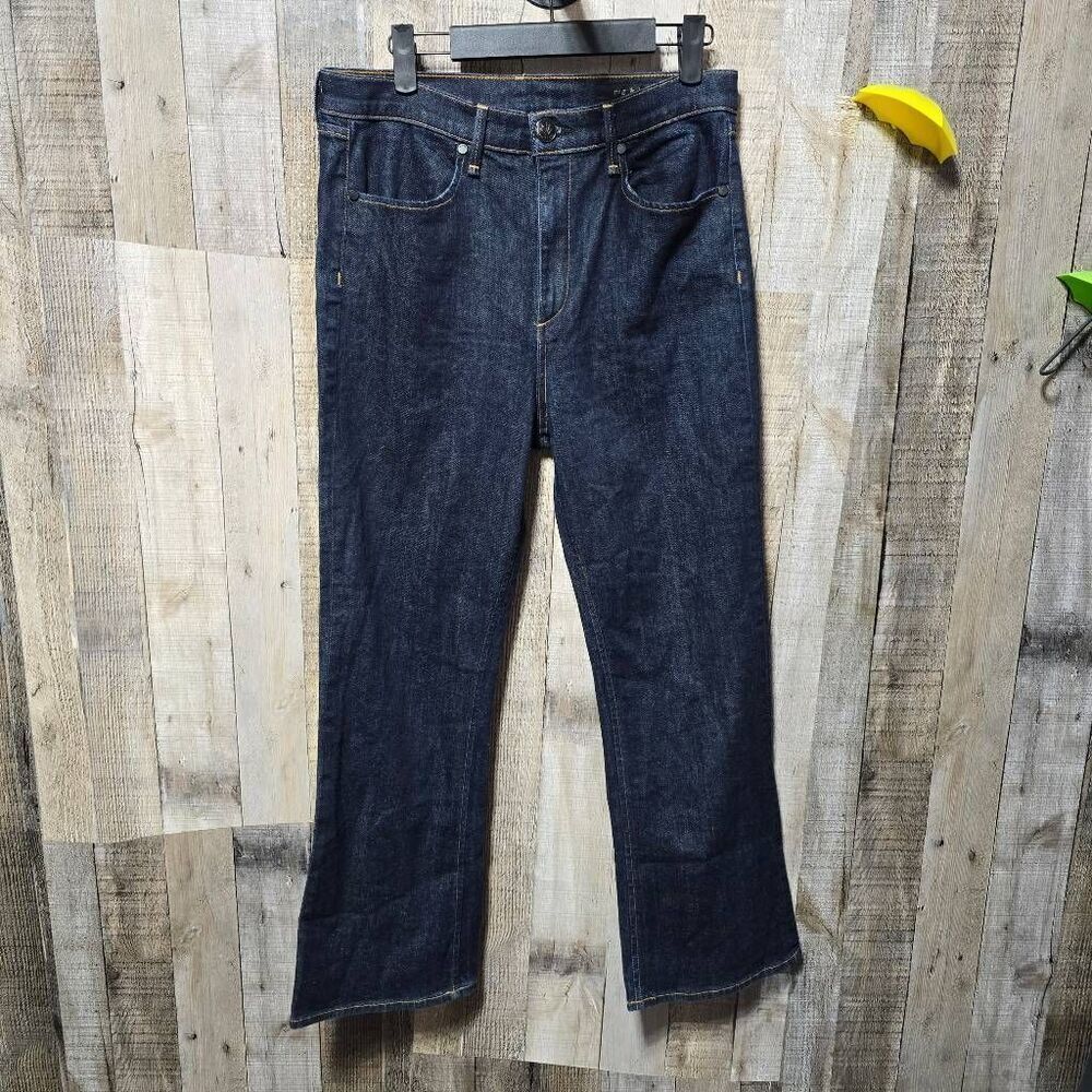 Rag & Bone Dark Wash Cropped Bootcut High Rise Jeans 30 Designer Luxury Minimali